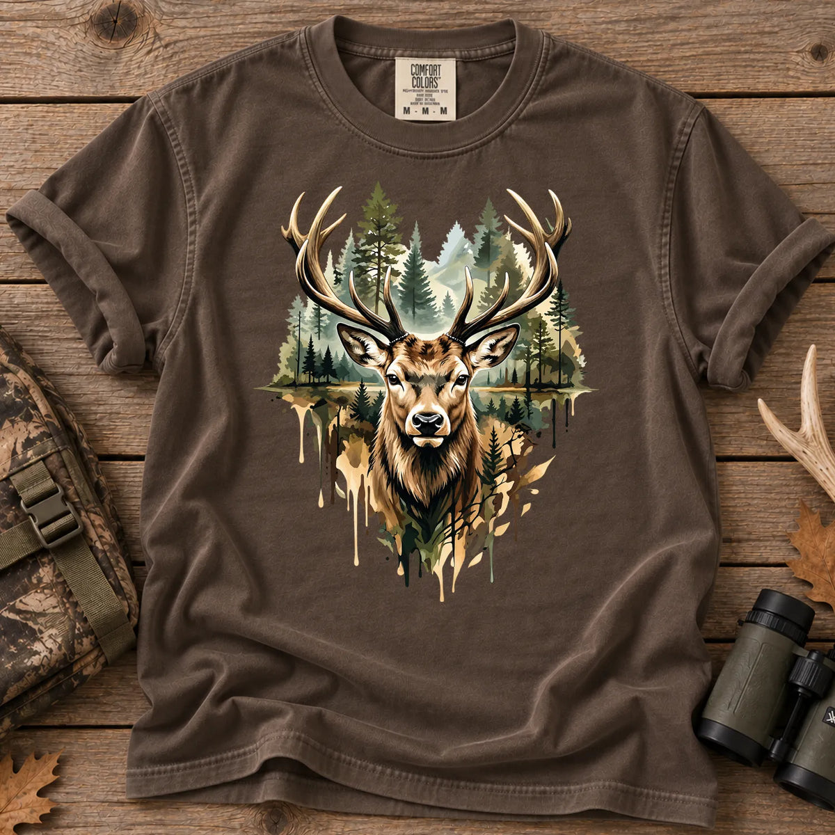 Watercolor Deer T-Shirt in Espresso