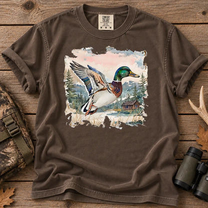 Watercolor Mallard Duck T-Shirt in Espresso