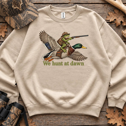 We Hunt at Dawn Frog Hunter Sweatshirt in Sand