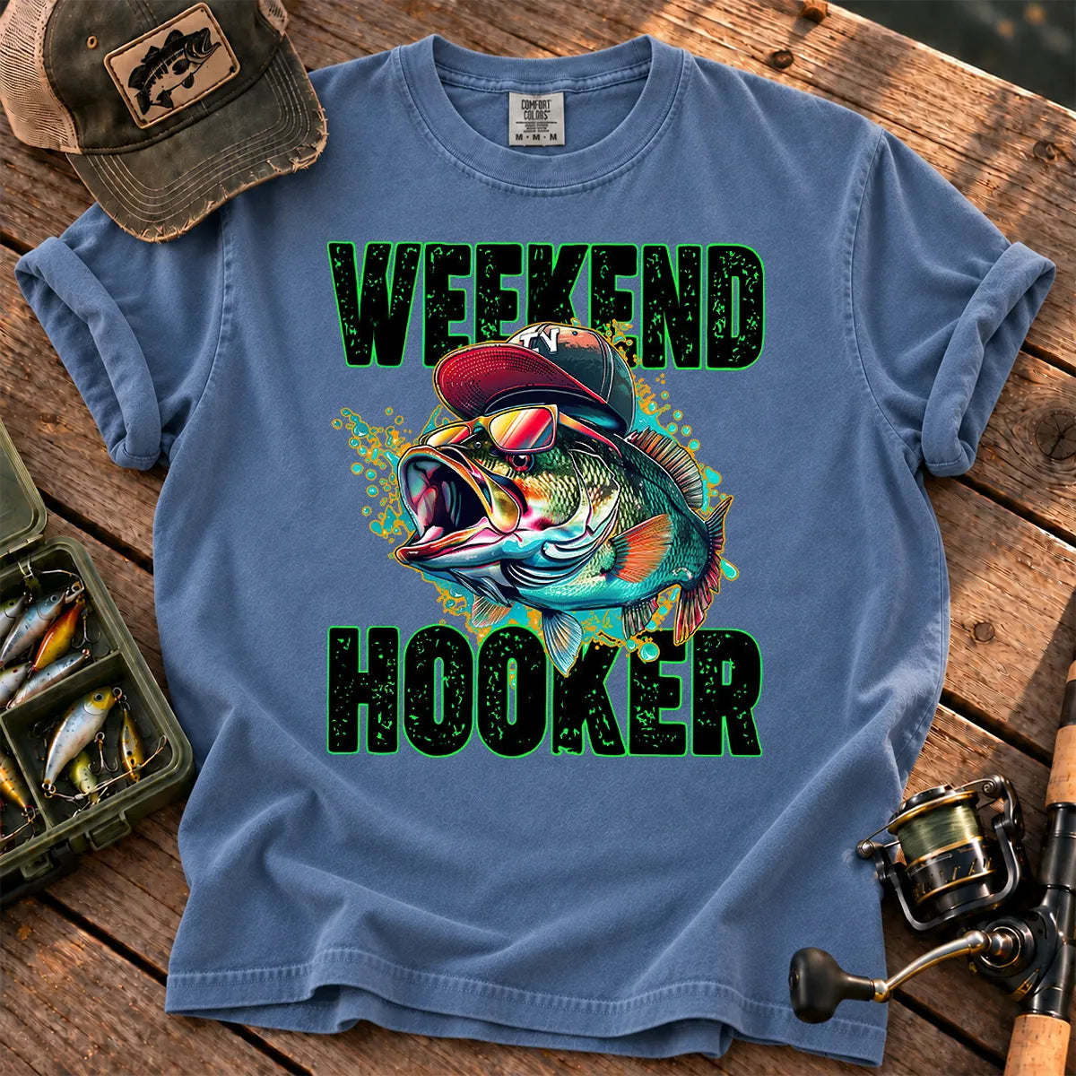 Weekend Hooker Bass T-Shirt in Blue Jean