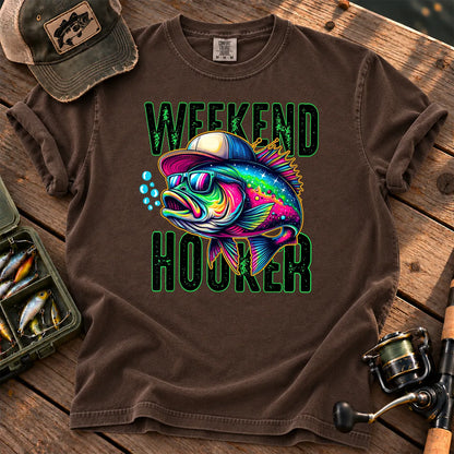 Weekend Hooker Neon Bass T-Shirt in Espresso