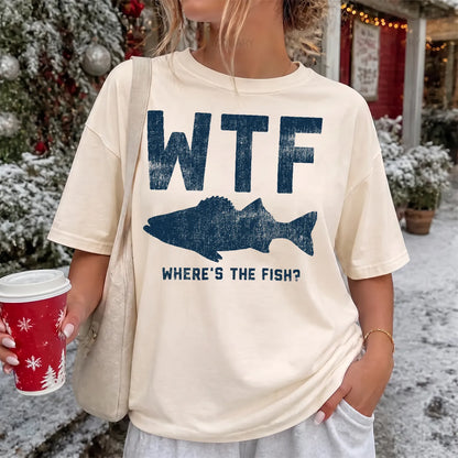 Where's the Fish T-Shirt Women model in Ivory