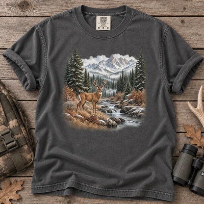Whitetail Buck Mountain T-Shirt in Pepper