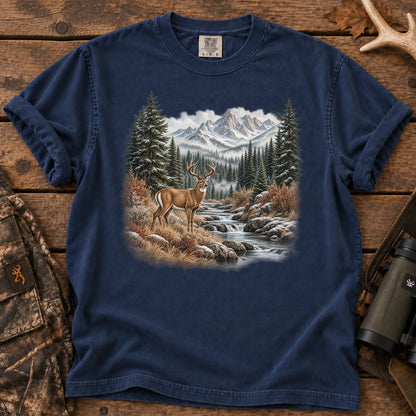 Whitetail Buck Mountain T-Shirt in True Navy
