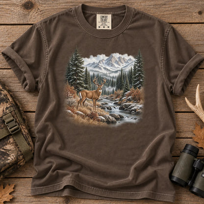 Whitetail Buck Mountain T-Shirt in Espresso