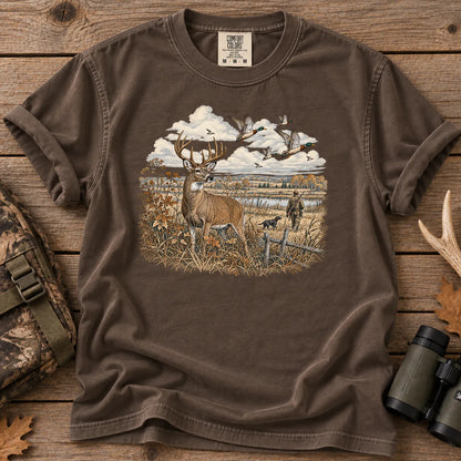Whitetail Deer and Ducks T-Shirt in Espresso