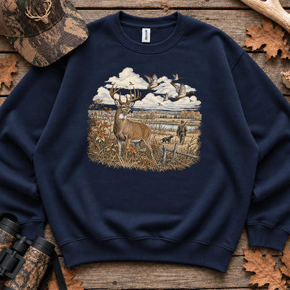 Whitetail Deer and Mallards Sweatshirt in Navy