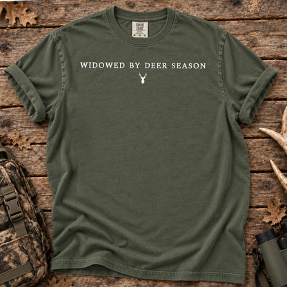 Widowed by Deer Season T-Shirt in Moss