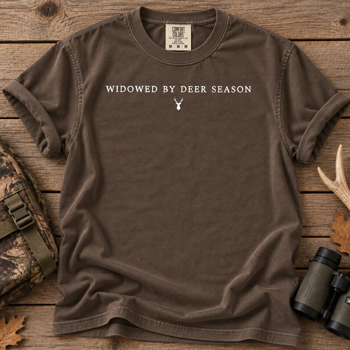 Widowed by Deer Season T-Shirt in Espresso