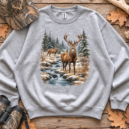 Winter Deer Wilderness Sweatshirt in Sport Grey