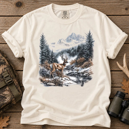 Winter Whitetail Buck T-Shirt in Ivory