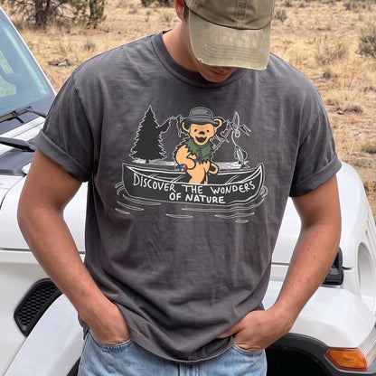 Wonders of Nature Fishing T-Shirt Men model in Pepper