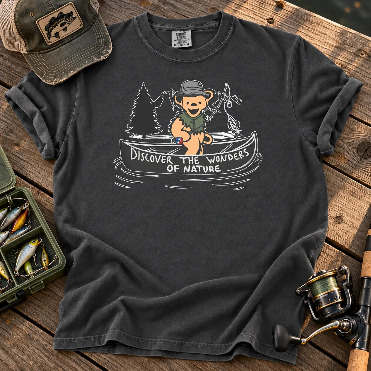 Wonders of Nature Fishing T-Shirt in Pepper