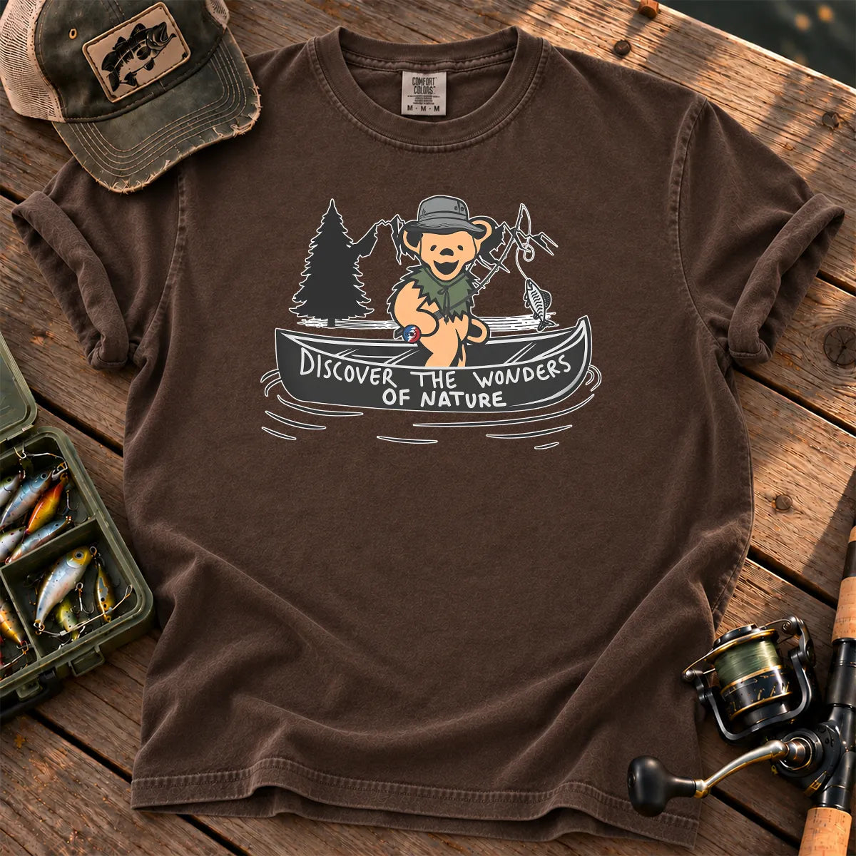 Wonders of Nature Fishing T-Shirt in Espresso