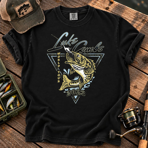 World Tour Bass Fishing T-Shirt in Black