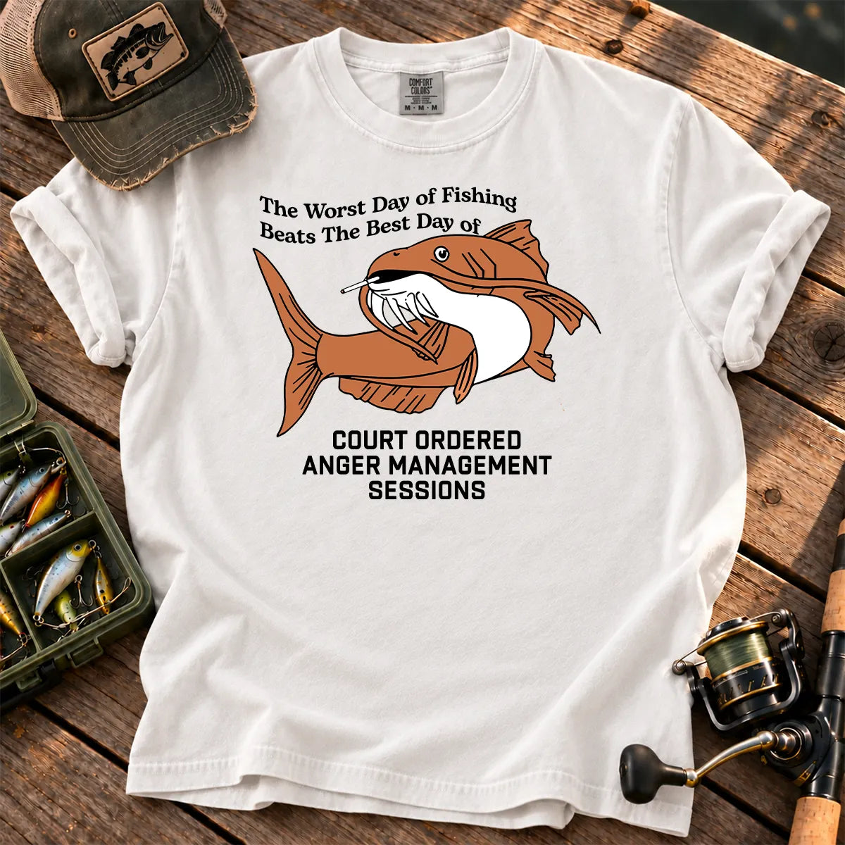 Worst Day Fishing T-Shirt in White