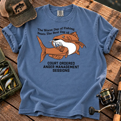 Worst Day Fishing T-Shirt in Blue Jean